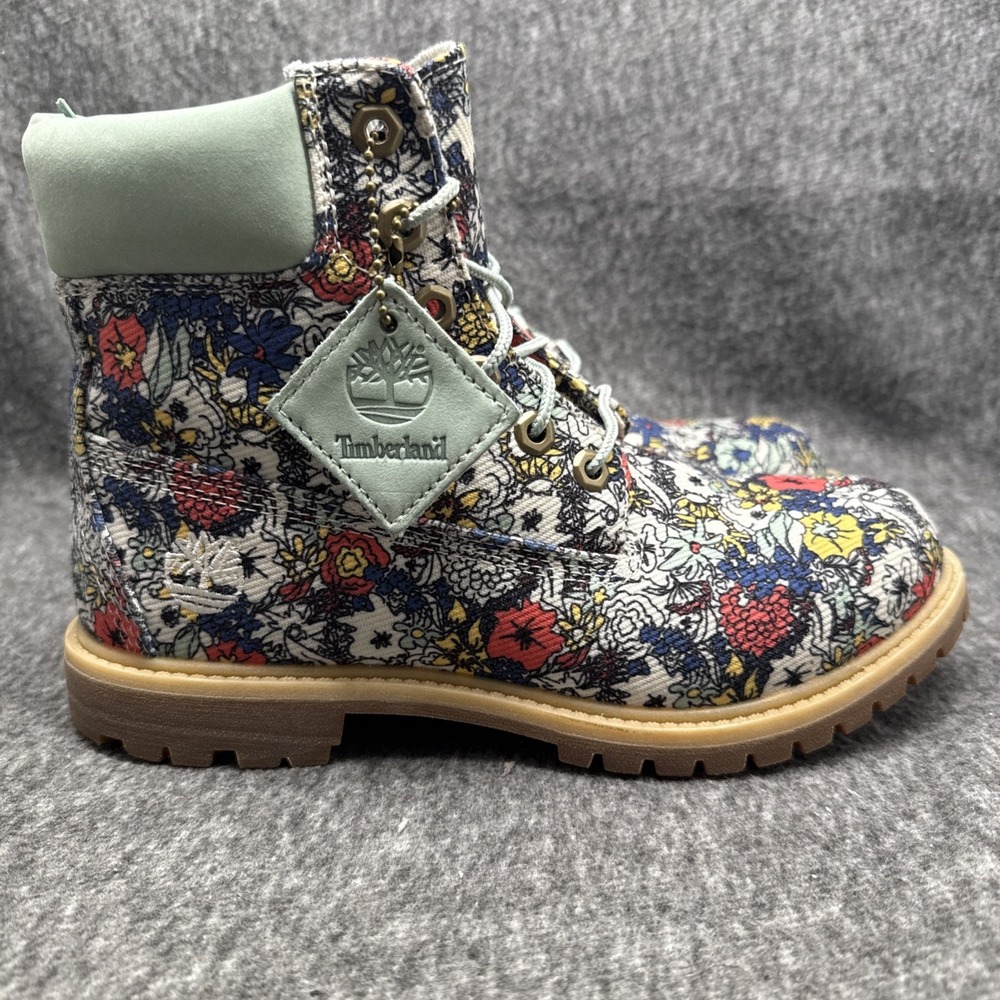 Timberland Women's Classic Floral Canvas Waterproof Boots Size 7.5